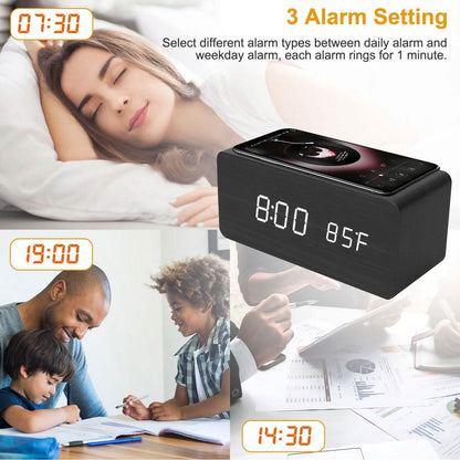 Qi Wireless Charger Digital Alarm Clock
