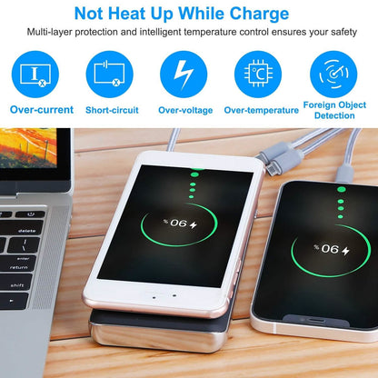 Qi Wireless Station 10000mAh Powerbank with 4 Modes Flashlight