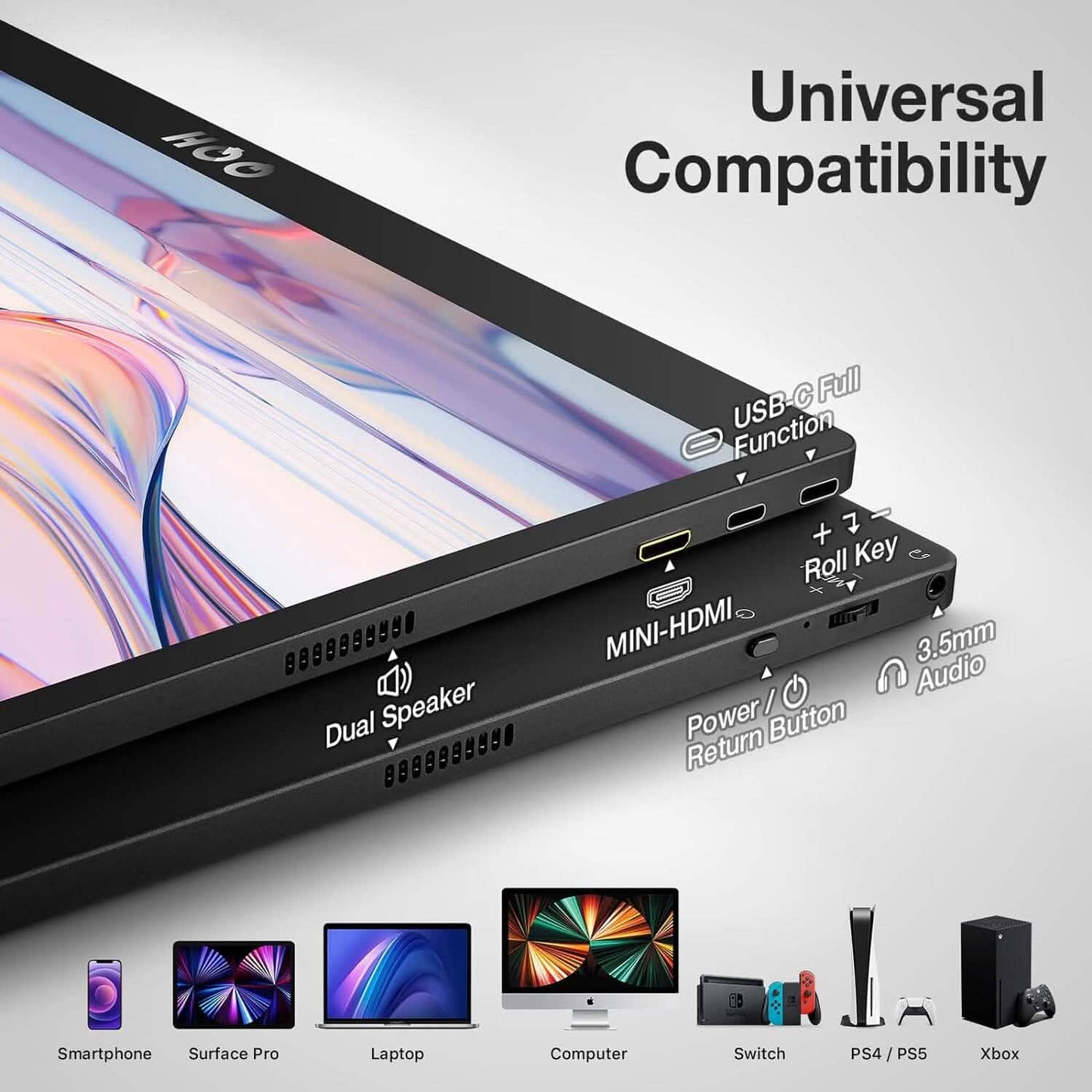 QQH 15.6" 1080P IPS Portable Monitor (Refurbished)