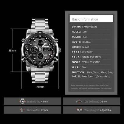 Quartz Men's Digital Clock Fashion Watch Relogio Masculino 1389