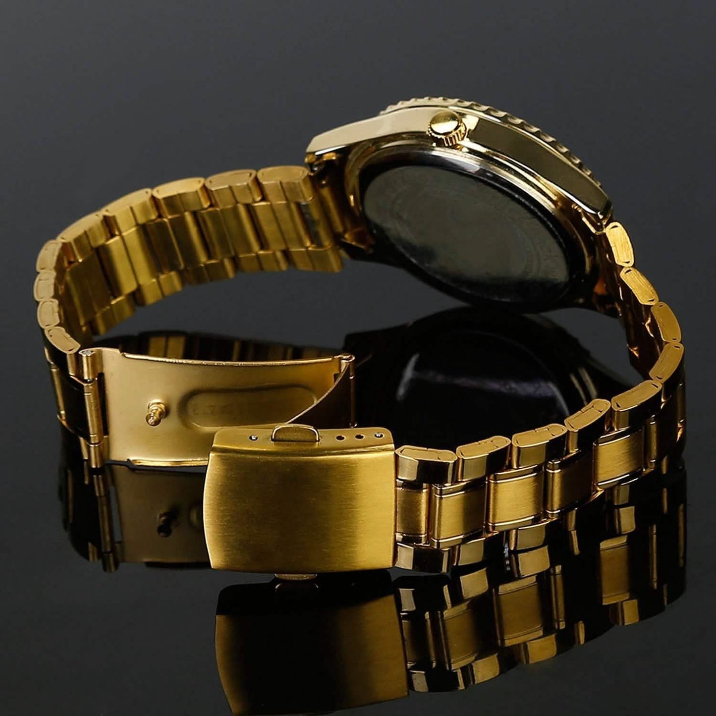 Quartz Watch Luxury Crystal Rhinestone Gold Steel