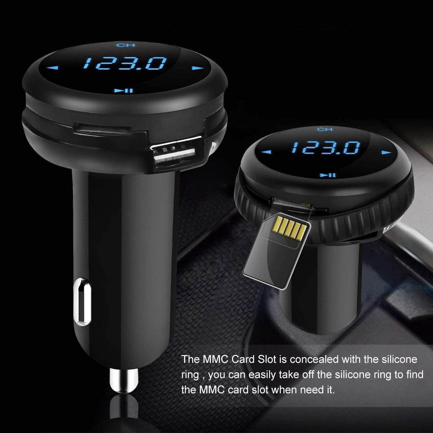Quick Charge 3.0 Car Charger Wireless 4.2 FM Transmitter 23W 3A Dual USB