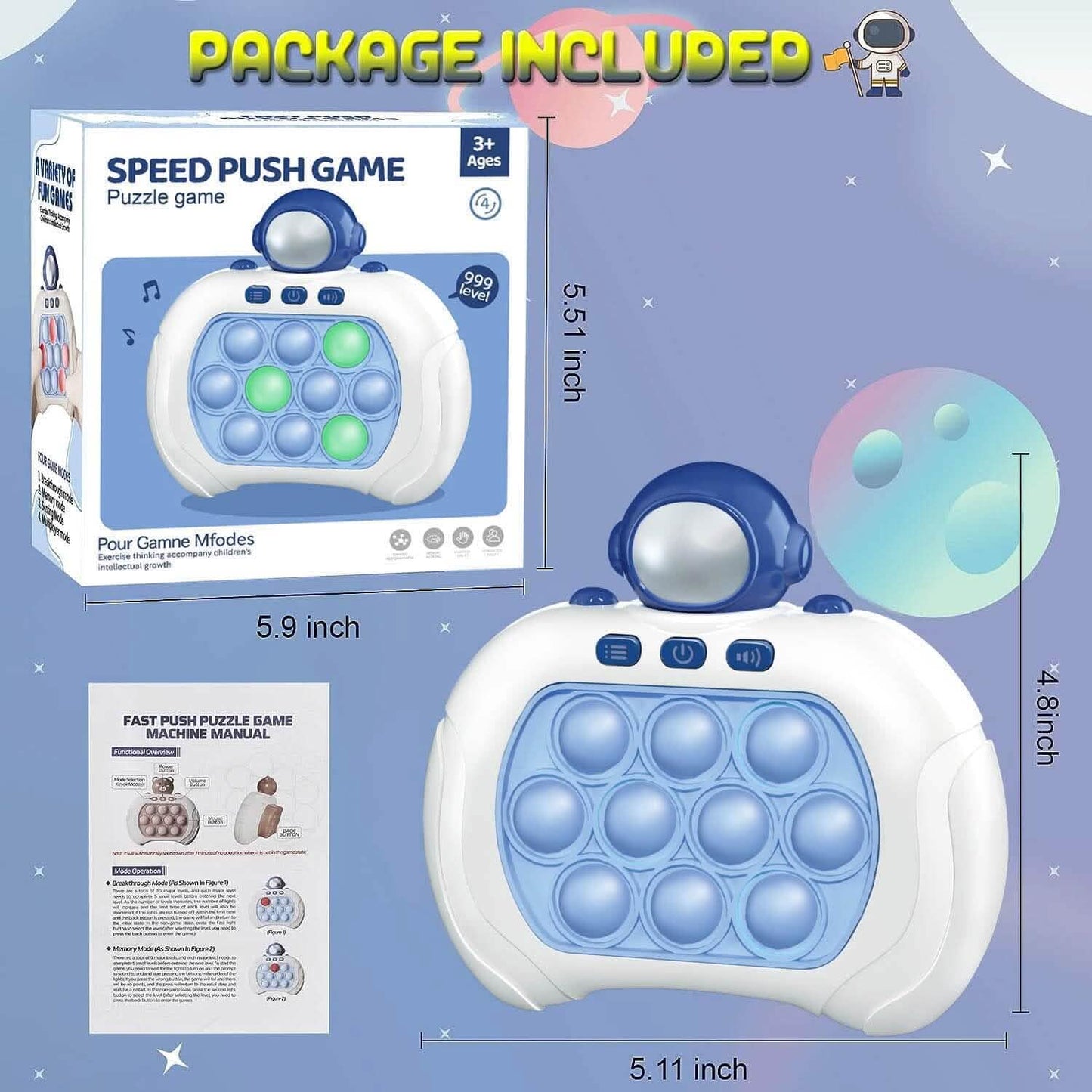 Quick Push Pop Game-it Fidget Toys Pro for Kids and Adults