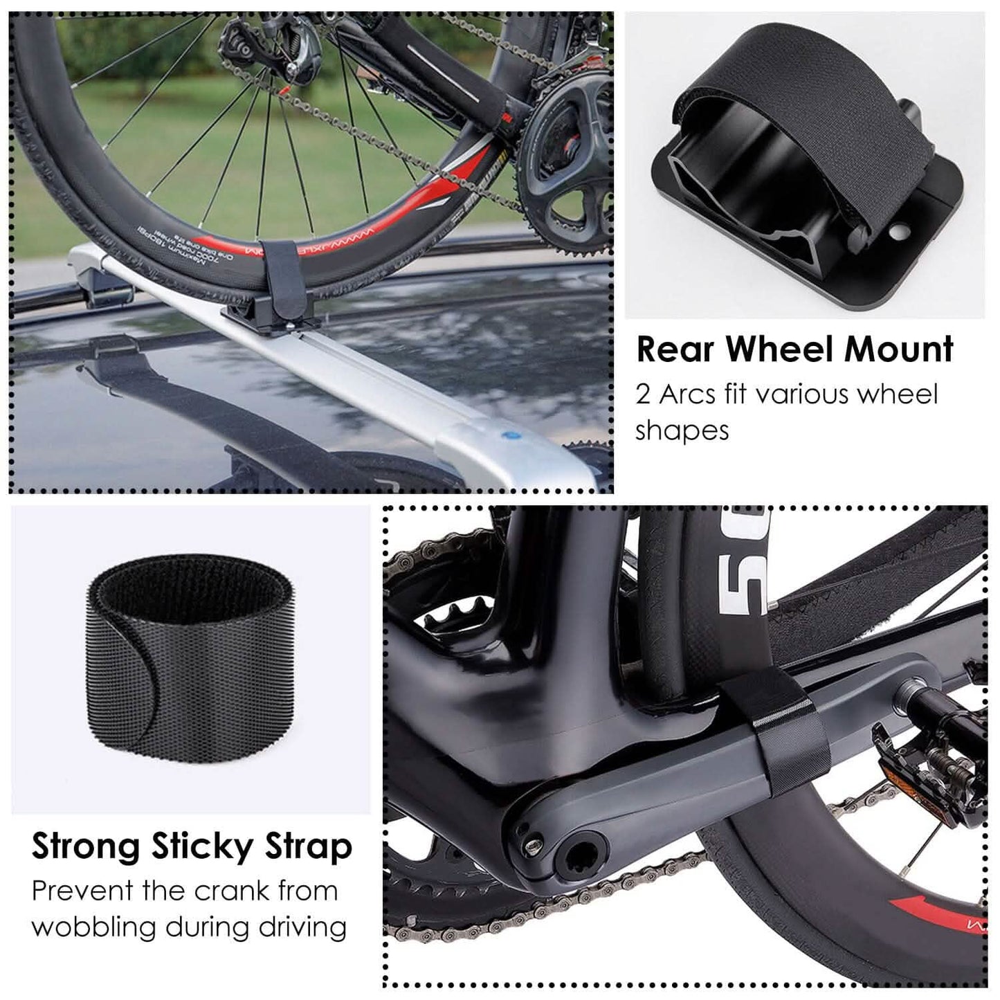 Quick Release Bike Fork Block Mount Rack for Car Roof