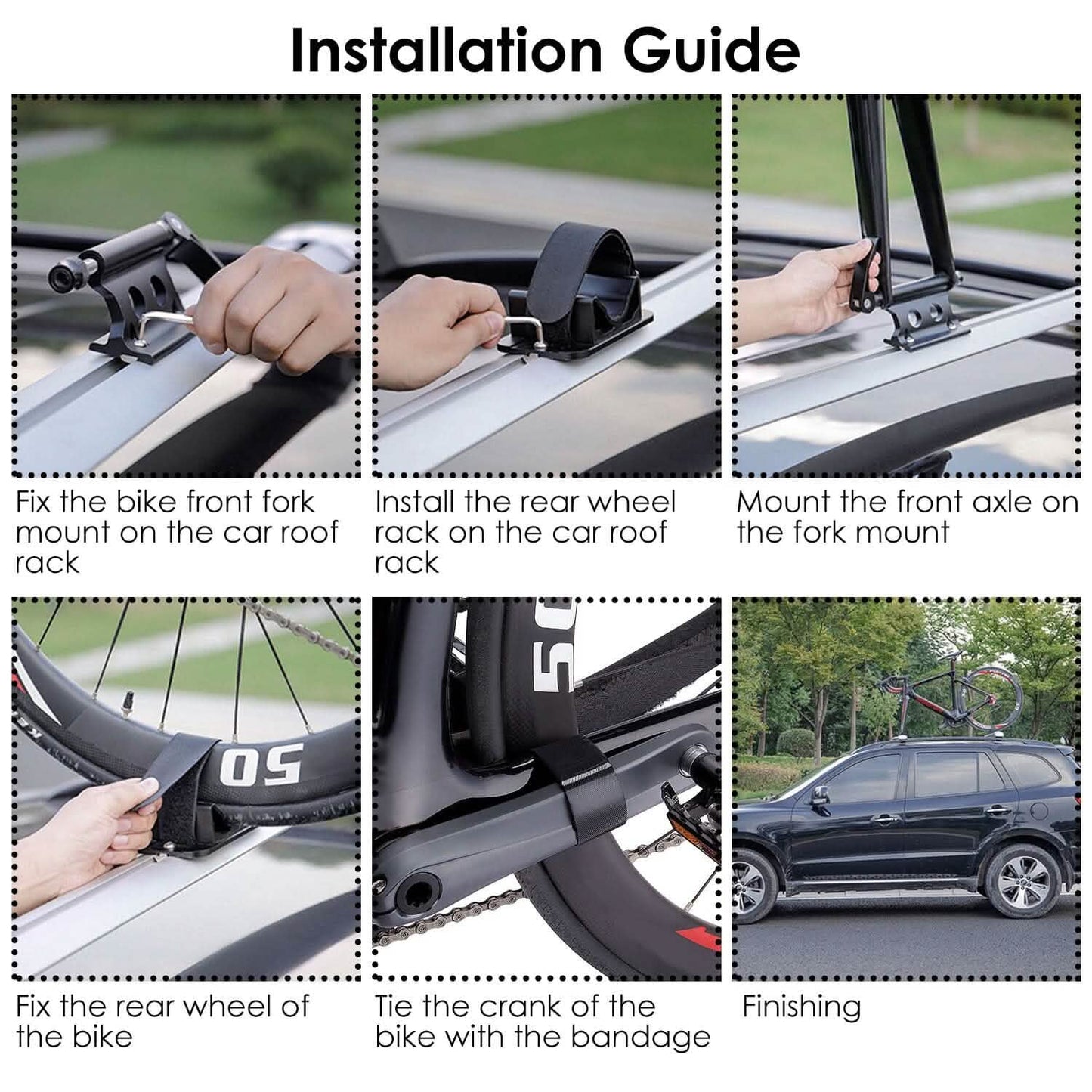 Quick Release Bike Fork Block Mount Rack for Car Roof