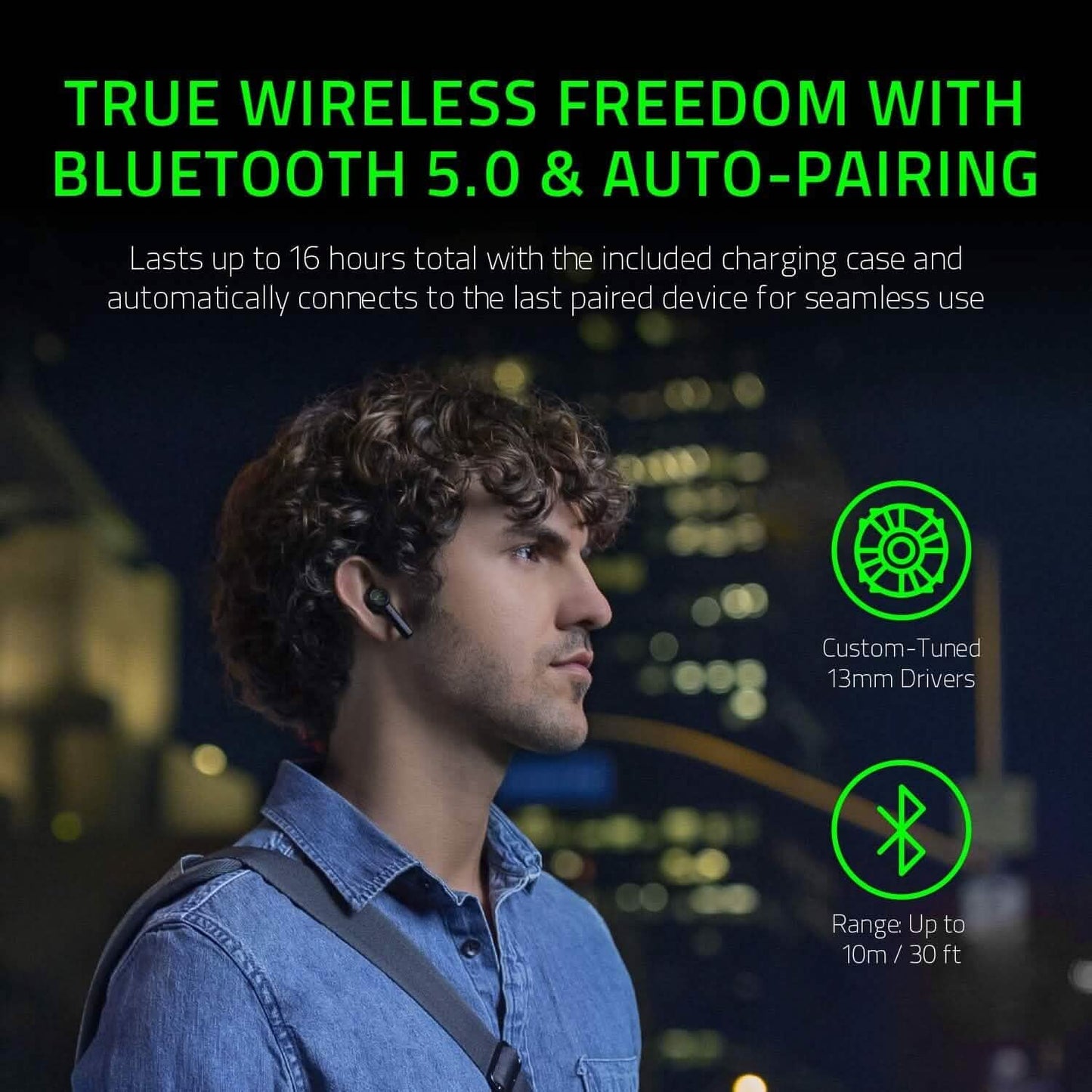 Razer Hammerhead 13MM Drivers True Wireless Bluetooth Gaming Earbuds (Refurbished)