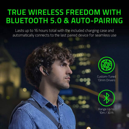 Razer Hammerhead 13MM Drivers True Wireless Bluetooth Gaming Earbuds (Refurbished)
