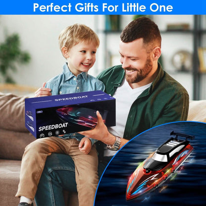 RC Boat with Colorful LED Light 10KM/H