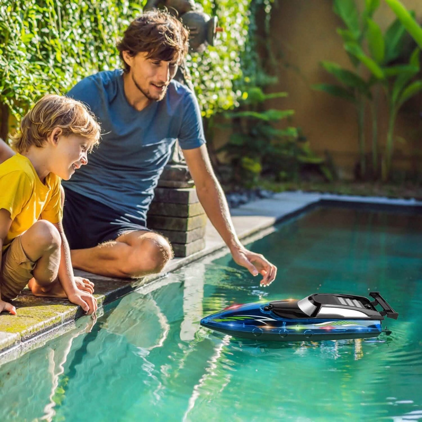 RC Boat with Colorful LED Light 10KM/H
