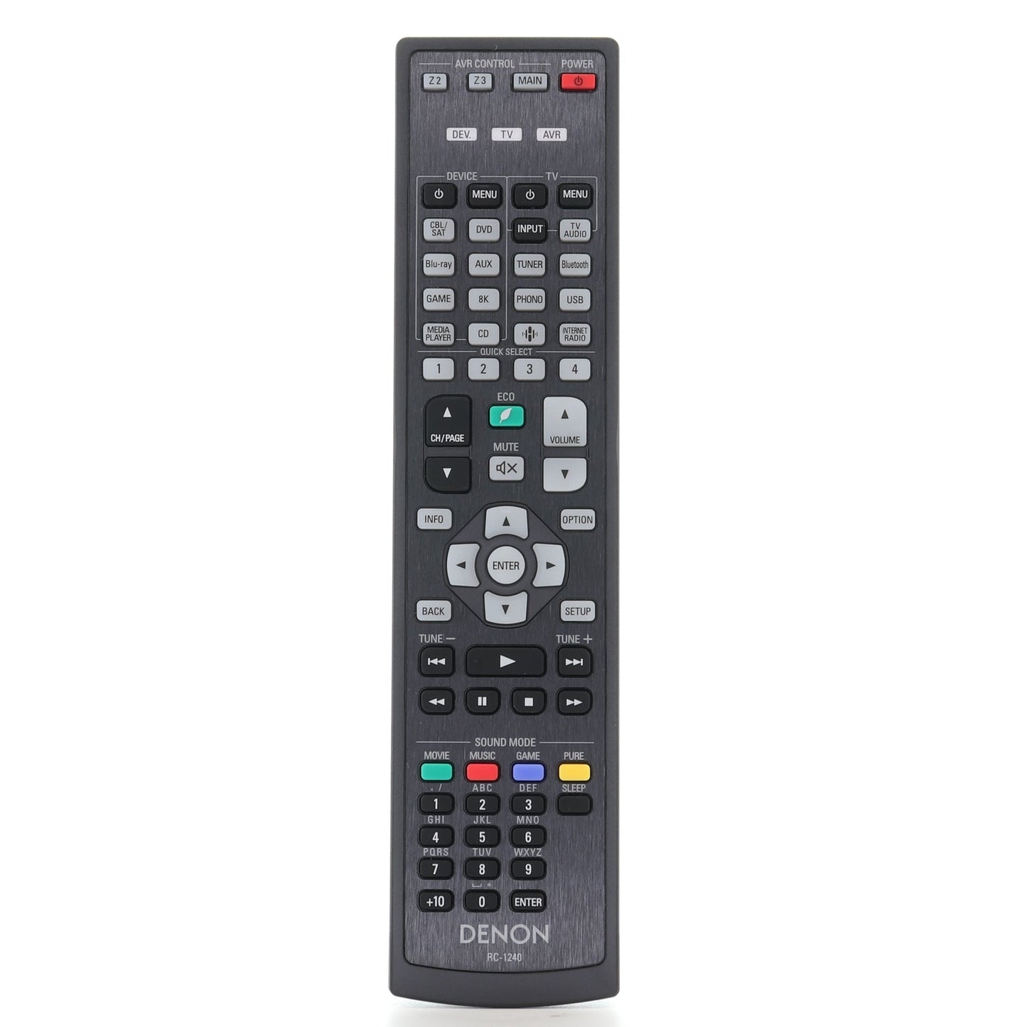 Denon RC-1240 A/V Receiver Remote Control | AVRX4700H | AVRX6700H - 30701027700AS