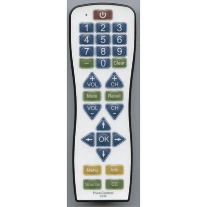 Pure Control PC100 TV Universal Hospitality Remote Control with Flat Membrane Surface