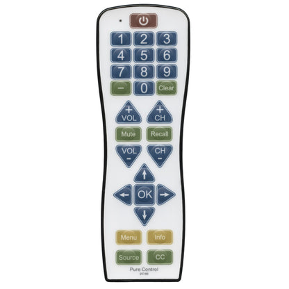 Pure Control PC100 TV Universal Hospitality Remote Control with Flat Membrane Surface