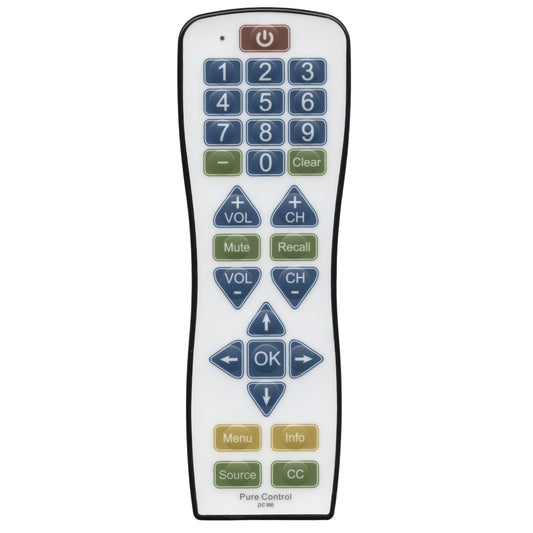 Pure Control PC100 TV Universal Hospitality Remote Control with Flat Membrane Surface