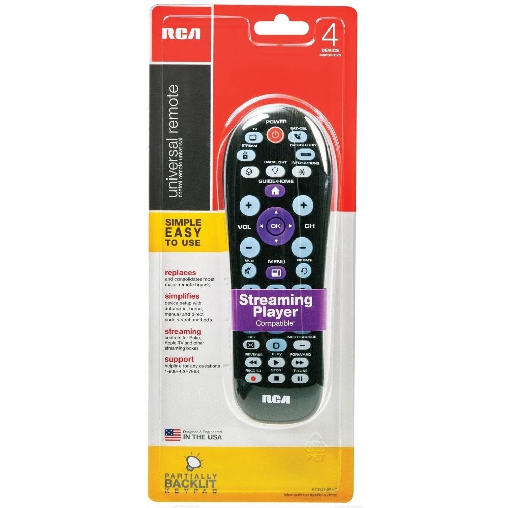 Substitute for RCA RCR414BHZ3V RemoteStreaming 4-Device Universal Remote Control [RRUR01]
