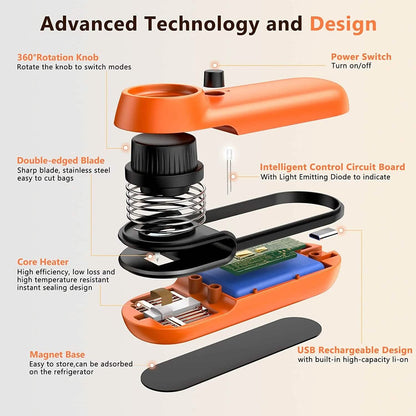 Rechargeable 2-in-1 Bag Mini Heat Sealer