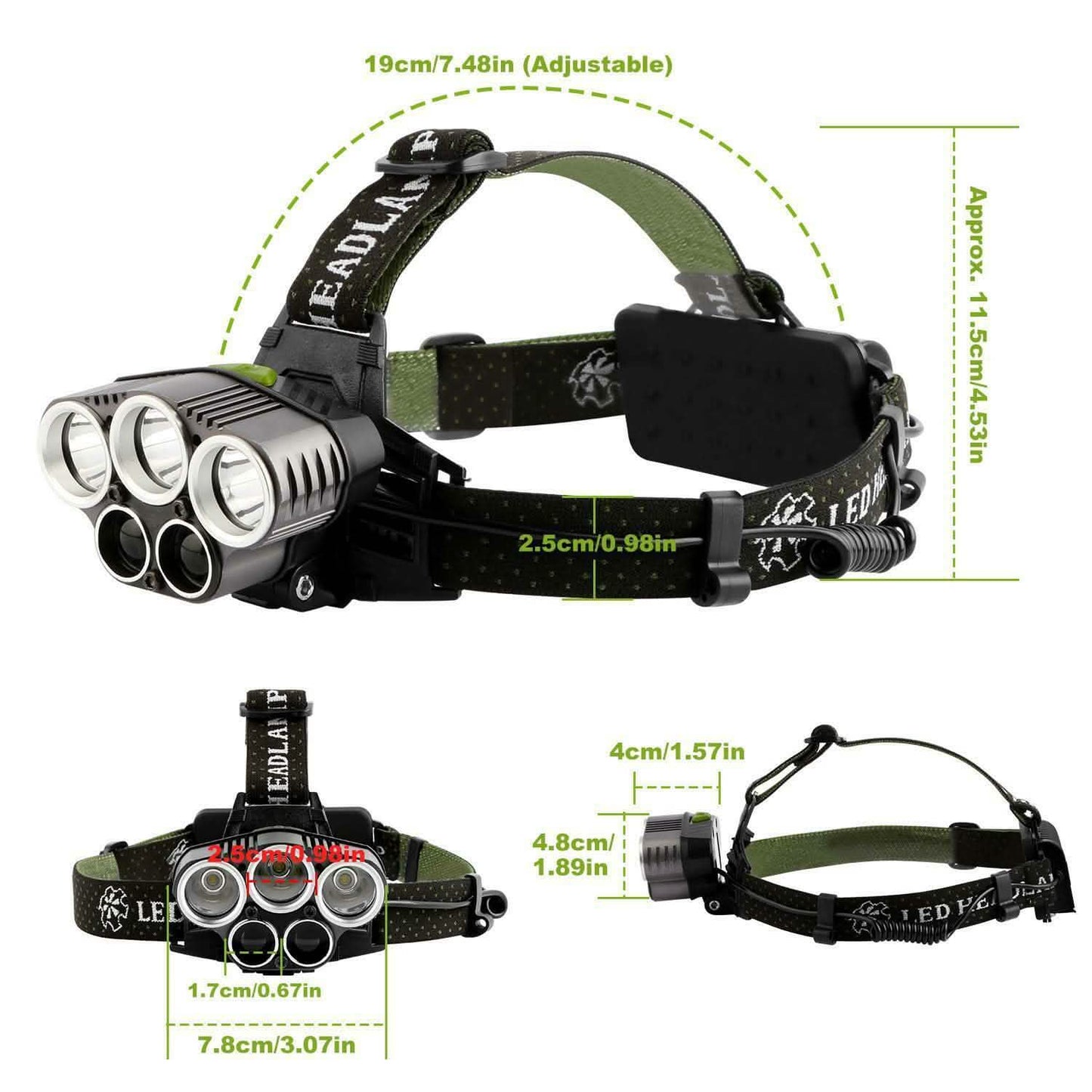 Rechargeable 6 Modes Headlamp 20000 Lumen