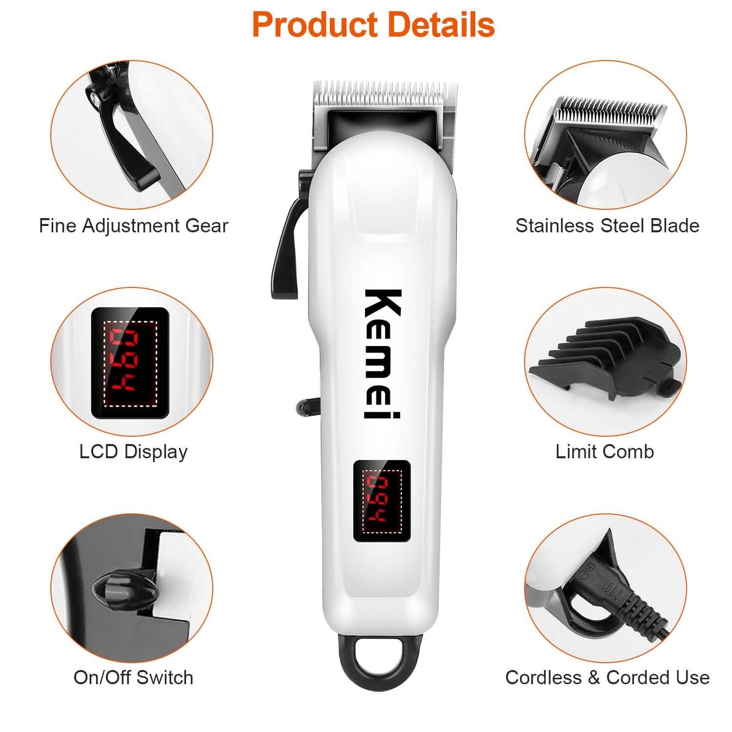 Rechargeable Cordless Hair Clipper