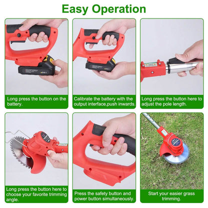 Rechargeable Electric Cordless Grass Trimmer with Alloy Saw Blade