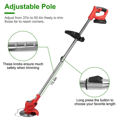 Rechargeable Electric Cordless Grass Trimmer with Alloy Saw Blade