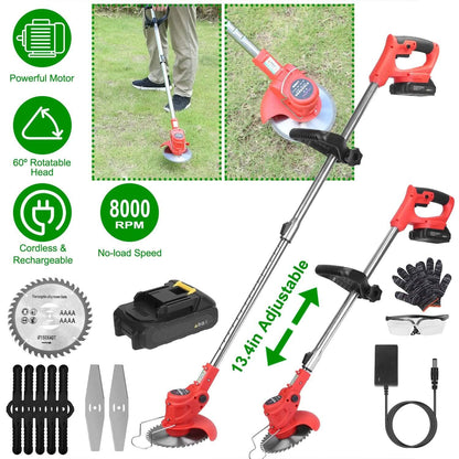 Rechargeable Electric Cordless Grass Trimmer with Alloy Saw Blade