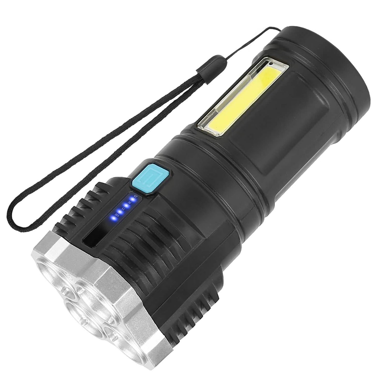 Rechargeable Flashlight LED Floodlight Torch with Strap Super Bright Flashlight