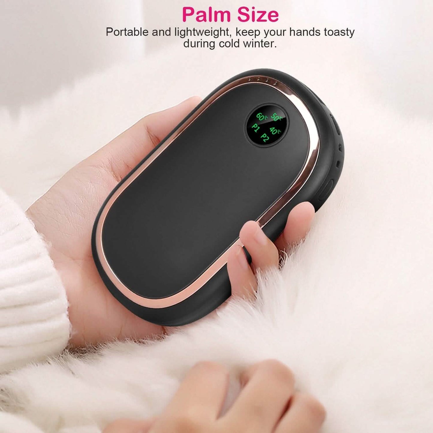 Rechargeable Hand Heater Pocket Warmer Power Bank with Digital Display