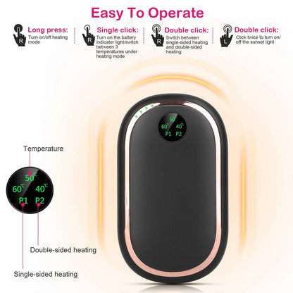 Rechargeable Hand Heater Pocket Warmer Power Bank with Digital Display