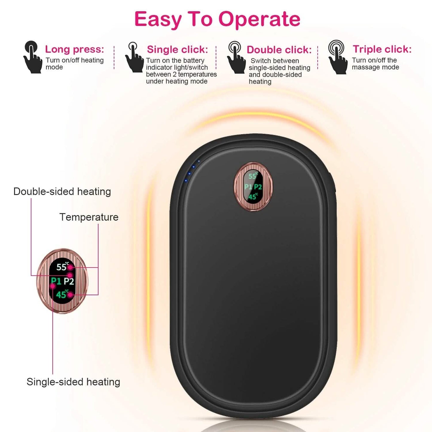 Rechargeable Hand Warmer Electric Hand Heater