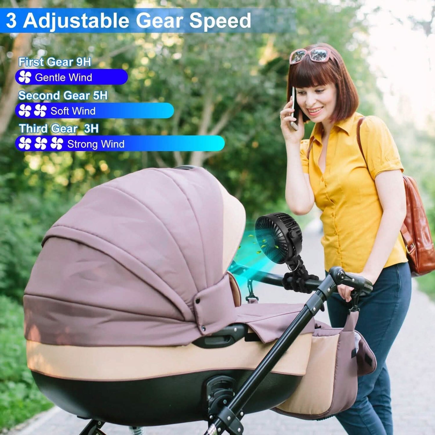 Rechargeable Handheld Fan with Flexible Tripod