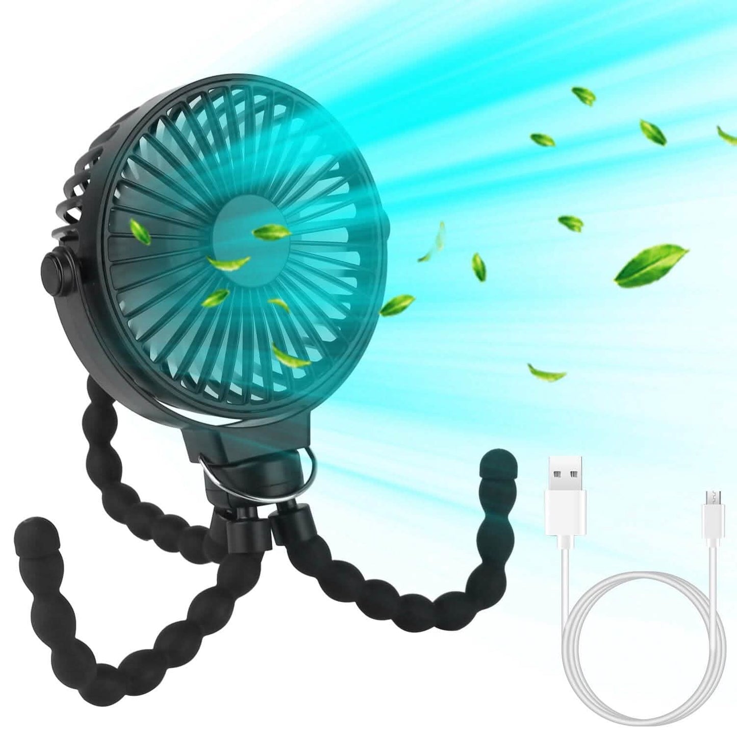 Rechargeable Handheld Fan with Flexible Tripod