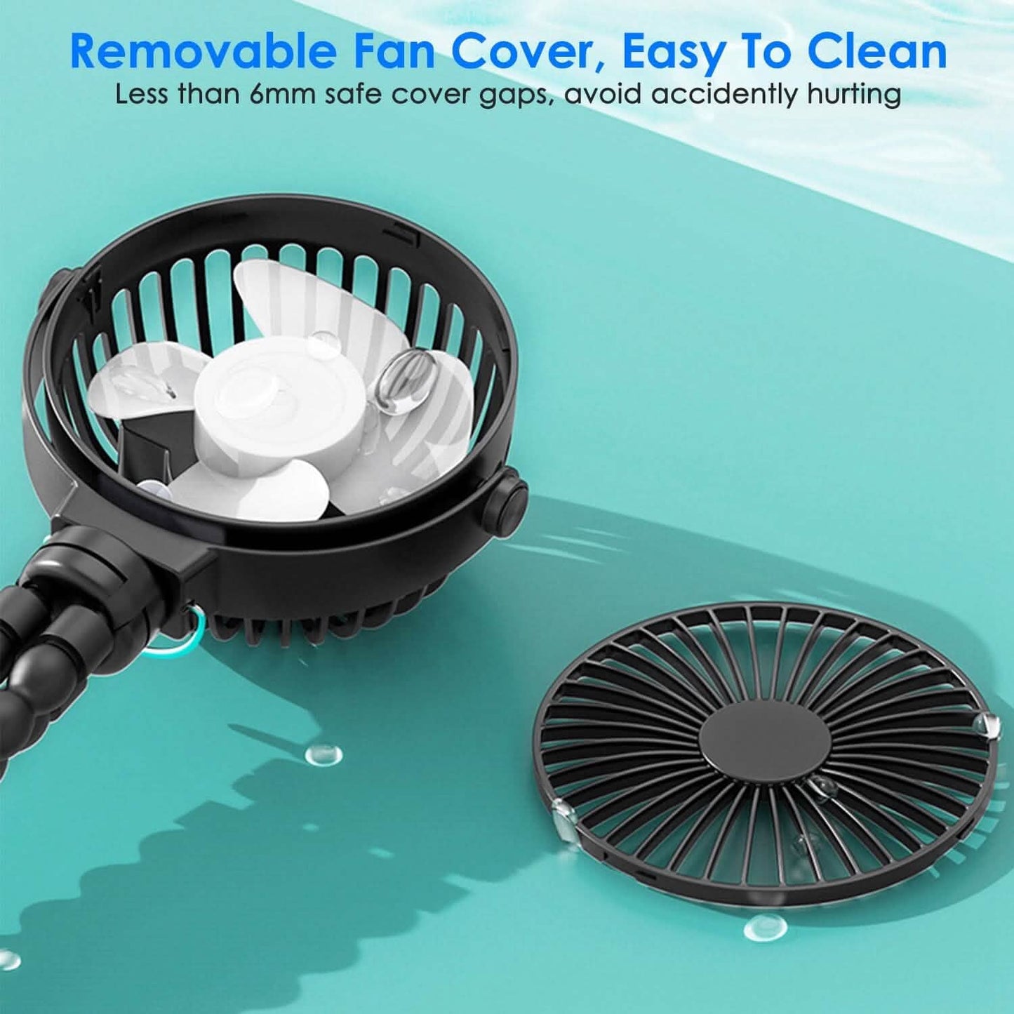 Rechargeable Handheld Fan with Flexible Tripod