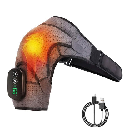 Rechargeable Heated Shoulder Wrap Massager Shoulder Brace Support with 3 Heating Levels