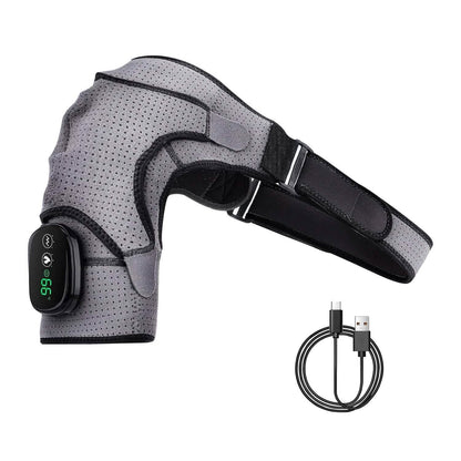 Rechargeable Heated Shoulder Wrap Massager Shoulder Brace Support with 3 Heating Levels