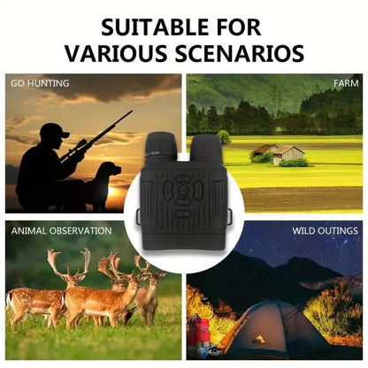 Rechargeable Infrared Night Vision Goggles 10X Digital Zoom with 3'' Screen