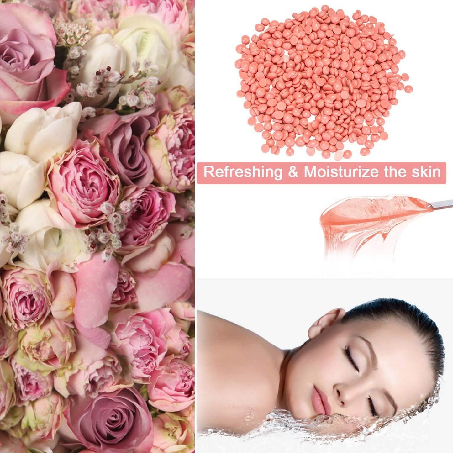 Red Hard Wax Beans Hair Removal Painless Warmer Waxing Beans Natural Pearl