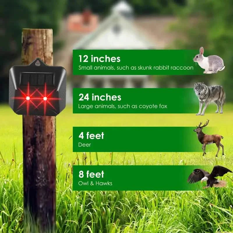 Red LED Light Waterproof Predator Repellent for Gardens