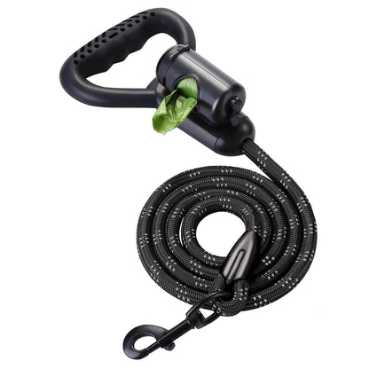 Reflective Durable 2-in-1 Dog Leash 5ft Hands-Free Waste Bag Dispenser