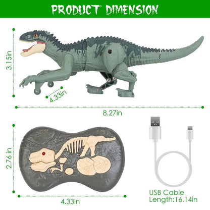 Remote Control Dinosaur with 3D Eye Roaring Sounds for 3-12 Years Old