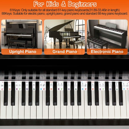 Removable PVC Piano Keyboard Stickers
