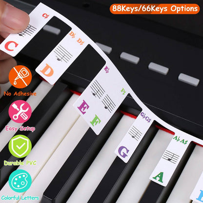 Removable PVC Piano Keyboard Stickers