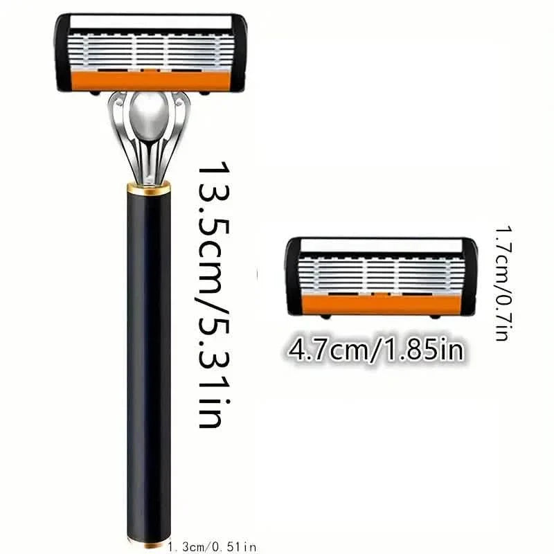 Replacement Razor Blades Safety Shaver Set with Anti-Slip Metal Handle with 1 Razor + 36 Blades