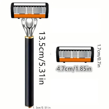 Replacement Razor Blades Safety Shaver Set with Anti-Slip Metal Handle with 1 Razor + 36 Blades