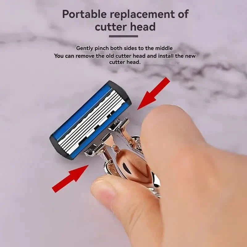 Replacement Razor Blades Safety Shaver Set with Anti-Slip Metal Handle with 1 Razor + 36 Blades