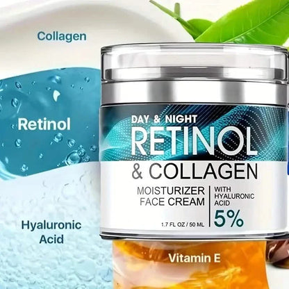 Retinol Moisturizing Cream With Collagen, Hyaluronic Acid, Vitamin C+E, Soothes Dry Skin