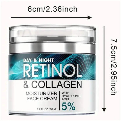 Retinol Moisturizing Cream With Collagen, Hyaluronic Acid, Vitamin C+E, Soothes Dry Skin