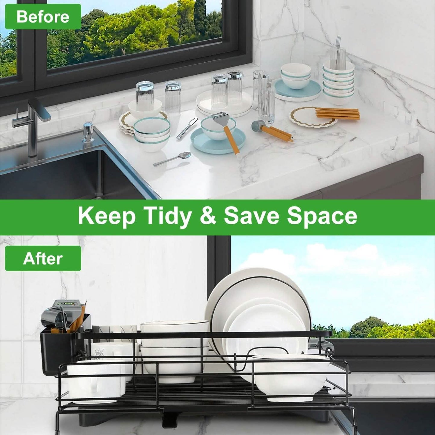 Retractable Dish Drying Rack