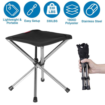 Retractable Portable Folding Chair Easy Set Up Backpacking Stool
