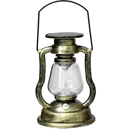 Retro Kerosene Lamp LED Horse Lantern Outdoor Waterproof Portable Rechargeable Solar Powered Flame Light