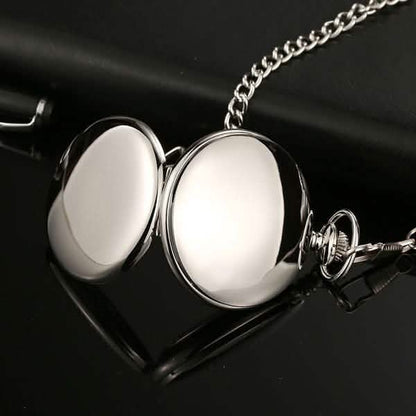 Retro Smooth Men Pocket Watch with Chain