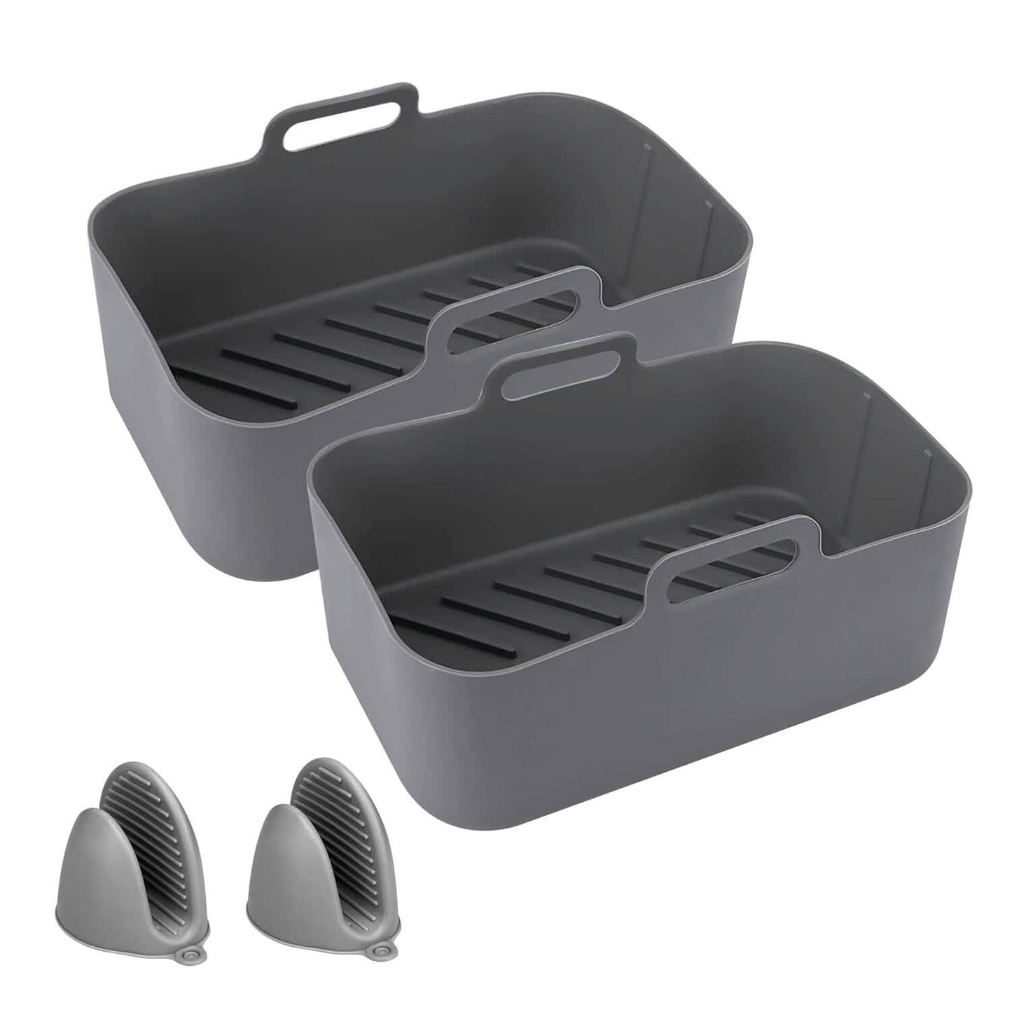 Reusable Air Fryer Silicone Pot Rectangle Replacement of Parchment Liners 6-8 Quart